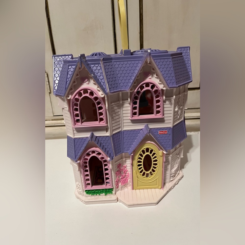 Vintage Fisher-Price Sweet Streets Country Home Dollhouse portable foldable